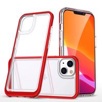 Hurtel Průhledné silikonové pouzdro 3v1 pro iPhone 14 Plus s rámečkem červené 5907769348815