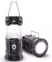 Interlook HWL-001-EU | LED solární kempingové světlo, turistická svítilna s funkcí powerbanky | Černá 4649