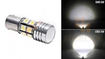 Interlook LED auto žárovka 12V BA15S 7,4W CREE Q5 + 12SMD IL543