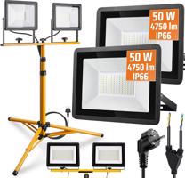 Interlook Sada osvětlení 100W 9500lm 3v1 | 2x 50W halogenový světlomet s 1,6m pracovním stojanem a 3m kabelem 5320 5320