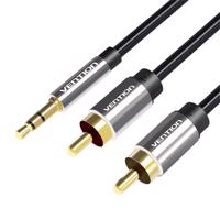 Kabel 2xRCA (Cinch) jack na 3,5 mm Vention BCFBD 0,5 m (černý)