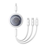 Kabel 3 v 1 Baseus Free2Draw USB na micro USB+Lightning+USB-C, 3,5 A, 1,1 m (bílý) 064116
