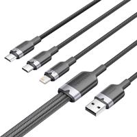 Kabel USB 2.0 A samec na USB-C, Lightning a Micro-B samec 3 v 1 Vention 3A CTPBG 1,5 m
