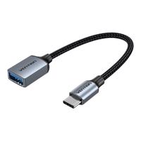 Kabel USB 3.0 C samec na USB samice OTG Vention CCXHB 0,15 m, 2A (šedý)
