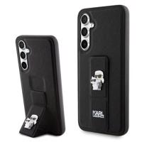 Karl Lagerfeld Gripstand Saffiano Karl&Choupette Pins pouzdro pro Samsung Galaxy S23 FE - černé 3666339218621