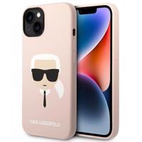 Karl Lagerfeld Silikonové pouzdro Karl's Head MagSafe pro iPhone 14 - světle růžové 3666339078034