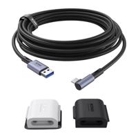 KiwiDesign VR 5m kabel s upevňovacími sponami Kiwi Design QL105 pro Meta Quest 2/3/PRO a Pico 4 černý
