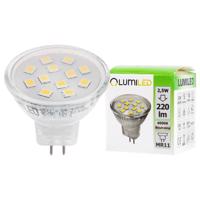 LED žárovka LED GU5,3 MR11 2,5W = 25W 220lm 4000K 12V Neutrální bílá 120° LUMILED