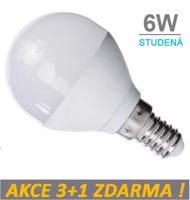 LED21 LED žárovka 6W 480lm E14 CCD Studená bílá, 3+1 ZDARMA