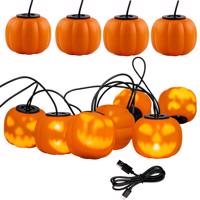 Lumiled Girlanda Bateryjna 8xLED Ozdobne Dynie 4,45m Lampki Halloween + USB C