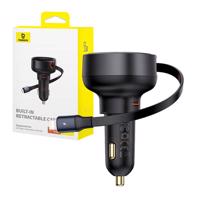 Nabíječka do auta Baseus Enjoyment Pro s kabelem lightning + USB-C, 55 W (černá) 055917