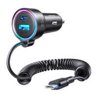 Nabíječka do auta Joyroom JR-CL07, 3v1, 1xUSB 1xUSB-C + kabel USB-C 55W (černá) 044855 044855