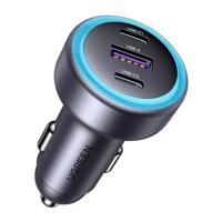 Nabíječka do auta UGREEN EC307, USB + 2x USB-C, 30 W (černá) 075441