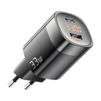 Nástěnná nabíječka, Essager, ECTCA-LYB01-Z, GaN, USB-A, USB-C, 33W (černá) 066678