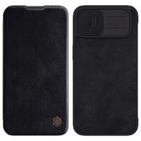 Nillkin Qin Leather Pro Case iPhone 14 Plus kryt fotoaparátu pouzdro flip kryt černá 6902048248977