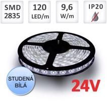 Optonica LED pásek 5m 24V 120ks 2835 9.6W/m STUDENÁ BÍLÁ ST4856