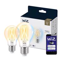 Philips 2x LED žárovka LED E27 A60 7W = 60W 2700-6500K FILAMENT SMART WiFi WiZ PHWIZ0410