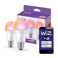 Philips 2x LED žárovka LED E27 A60 8,5W = 60W 2200-6500K + RGB SMART WiFi WiZ PHWIZ0351