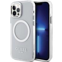 Pouzdro Guess Metal Outline Magsafe pro iPhone 12 / iPhone 12 Pro - stříbrné 3666339169947
