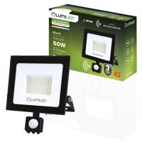 Reflektor LED ZUNA2 50W 4500lm 4000K IP44 Černý čidlo pohybu LUMILED LUMNAS1071