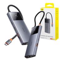 Rozbočovač 6v1 Baseus Metal Gleam 2 Series, USB-C na 2xUSB 3.0 +USB-C + HDMI + USB-C PD + Ethernet RJ45 055916