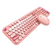 Sada bezdrátové klávesnice a myši MOFII Lovely 2.4G (růžová)