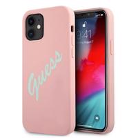 Silikonové pouzdro Guess Vintage pro iPhone 12 mini - růžové a zelené 3700740495186