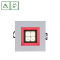 SPECTRUMLED FIALE 4LED 4X1W 30DEG 230V SQUARE Studená bílá LED SPOT červená FRAME SLI021017CW_RED