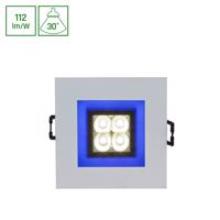 SPECTRUMLED FIALE 4LED 4X1W 30DEG 230V SQUARE Studená bílá LED SPOT modrá FRAME SLI021017CW_BLUE