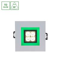 SPECTRUMLED FIALE 4LED 4X1W 30DEG 230V SQUARE Teplá bílá LED SPOT zelená FRAME SLI021017WW_GREEN