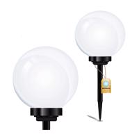 Svítidlo solární zahradní LED 6500K IP44 30cm trn do země Bíla Koule ATRIS LUMILED LUMSOL1024