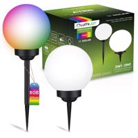 Svítidlo solární zahradní LED ATRIS Wbijana Naziemna Bílá Kula 25cm RGB LUMILED