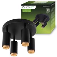 Svítidlo stropní Reflektor 4x GU10 Plafon ELIGIS černá LUMILED