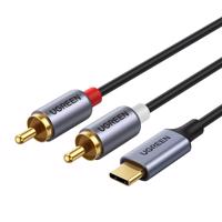 UGREEN CM451 Kabel USB-C na 2x RCA (Cinch) 1,5 m (černý) 030440