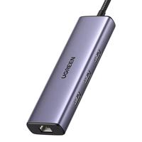UGREEN CM512 Adaptér 6 v 1 USB-C na 3x USB A 3.0, HDMI, RJ45, převodník PD 054956
