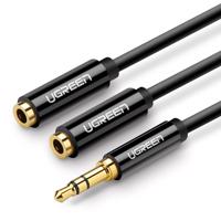 Ugreen rozbočovací kabel pro sluchátka 3,5 mm mini jack AUX 25 cm černý (20816) 6957303828166